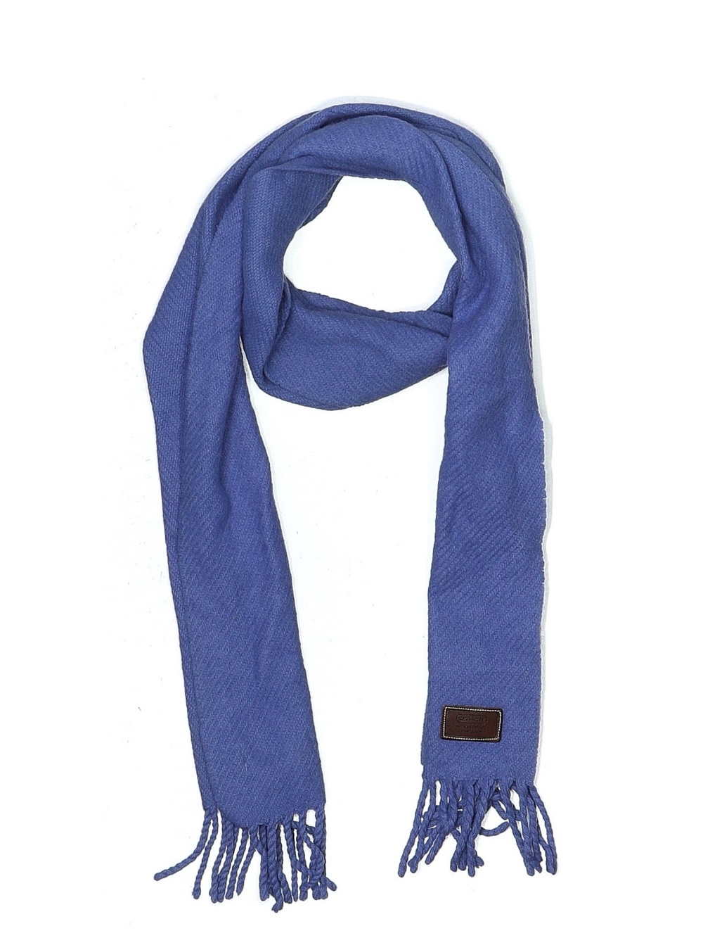 Coach Blue Women's Woven Fringe Scarf